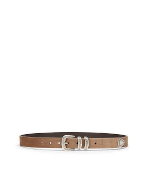 Brunello Cucinelli Suede Belt With Detailed Buckle - White