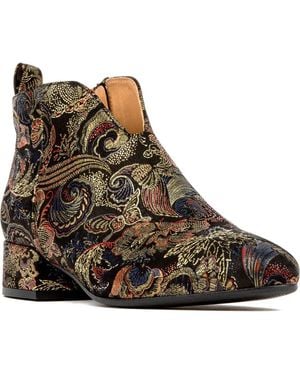 Embassy London USA Iris Floral Embroidery Bootie - Brown