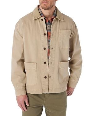 Fair Harbor Seaport Stretch Cotton Blend Chore Jacket - Natural