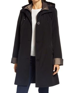 Gallery Water Resistant Hooded Rain Jacket - Black