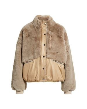d.RA Lucien Leopard Mixed Media Jacket - Natural