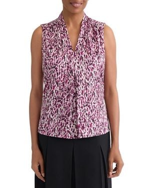 Kasper Blurred Print Sleeveless Top