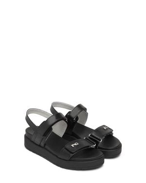 Nero Giardini Slingback Platform Wedge Sandal - Black