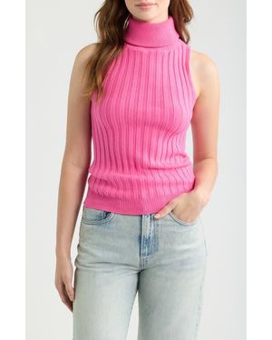 DELUC Ben Sleeveless Turtleneck Sweater - Pink