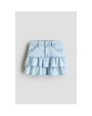H&M Denim Ruffle Skirt - Blue