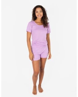 Leveret Short Cotton Solid Pajama Set - Pink