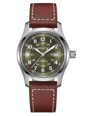 Hamilton Khaki Field Automatic Leather Strap Watch, 42Mm - Gray