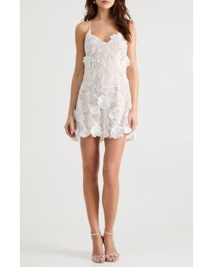 HELSI Renee Beaded Floral Appliqué Sleeveless Minidress - White