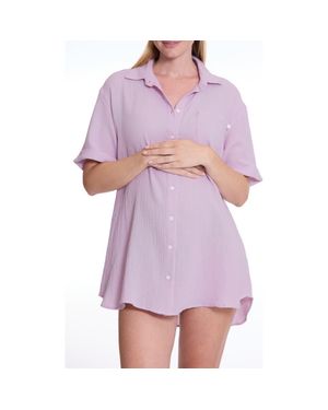 Cache Coeur Ice Cream Maternity Nightgown - Purple