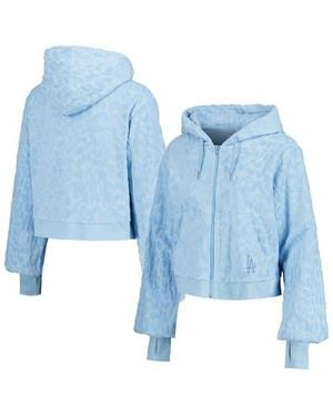 Lusso Los Angeles Dodgers Tabitha Cheetah Terry Full-Zip Sweatshirt - Blue