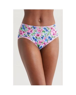 Hanky Panky Print Lace Briefs - White