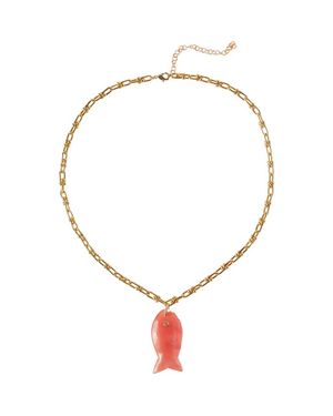 MacRae & Co Stone Fish Pendant Necklace - Brown