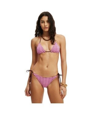 Cotton On Sunspun Micro Knit Slider Triangle Bikini Top - Red