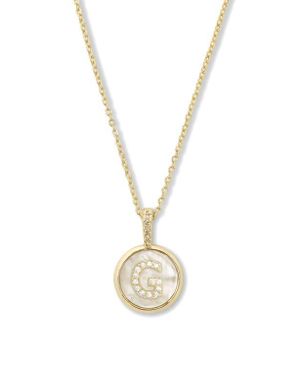 Melinda Maria Baby Love Letters Initial Pendant Necklace - Metallic
