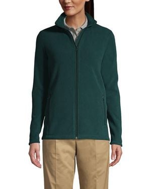 Lands' End Full-Zip Mid-Weight Fleece Jacket - Green