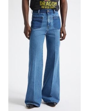 Lu'u Dan Nocturnal Flare Leg Jeans - Blue