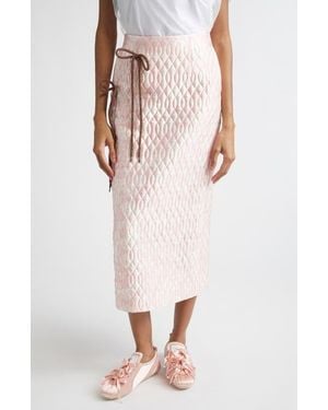 Simone Rocha Quilted Floral Offset Pencil Skirt - Multicolor