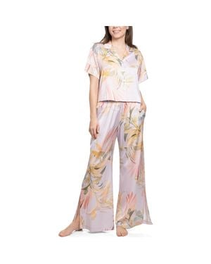 MIDNIGHT BAKERY Print Satin Pajamas - Natural