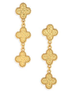 Karine Sultan Molten Clover Drop Earrings - Metallic