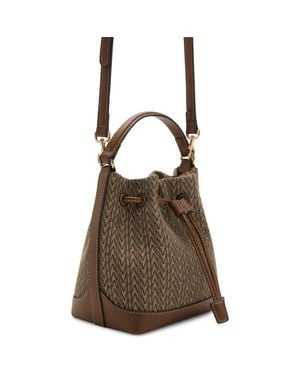 Mango Small Logo Jacquard Bucket Bag - Brown