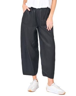 Gibsonlook Crop Barrel Leg Cotton Pants - Blue
