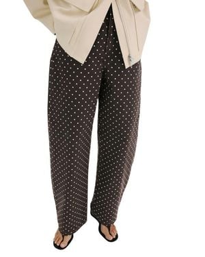 Mango Dot Balloon Jeans - Black