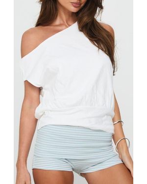 Princess Polly Emmi Off The Shoulder Organic Cotton Top - White