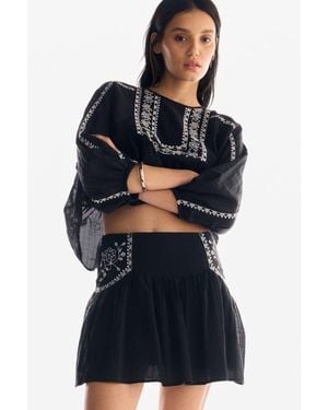H&M Embroidered Skirt - Black