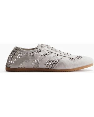 H&M Crochet-Look Sneakers - White