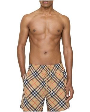 Burberry Check Swim Shorts - Blue
