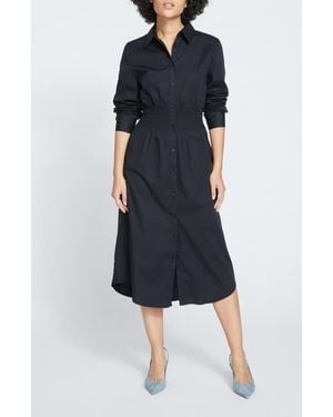 UNIVERSAL STANDARD Hamptons Smock Waist Chambray Shirtdress - Blue