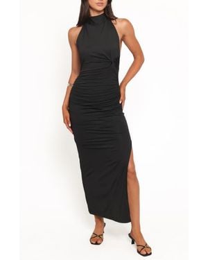Petal & Pup Hansen Halter Midi Dress - Black