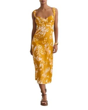 Reiss Addison Pleated Linen Sundress - Yellow
