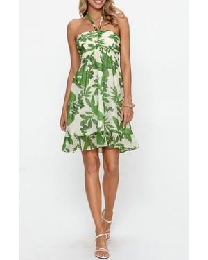 PS By Cupshe Beaded Halter Neck Dress - Green