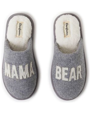 Dearfoams Carley Mama Bear Mom Scuff Slipper - Metallic