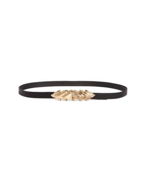 Raina Three Shells Leather Belt - Black