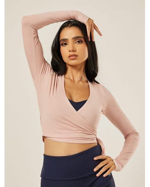 Be Athletica The Ultimate Ballet Wrap Top - Natural