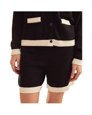 Cynthia Rowley Wool Cashmere 2 Tones Shorts - Black