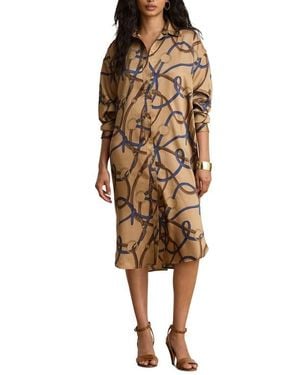 Ralph Lauren Belt Print Twill Shirtdress - Natural