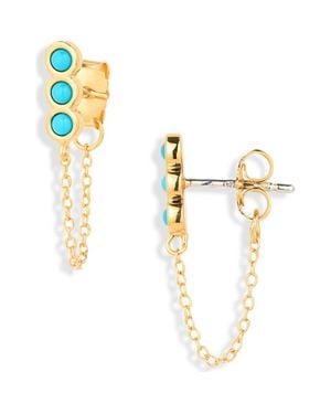 Madewell Demi-Fine Bezel Set Chain Stud Earrings - Metallic