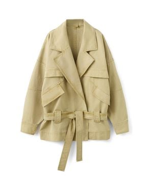 Mango Belted Denim Jacket - Natural