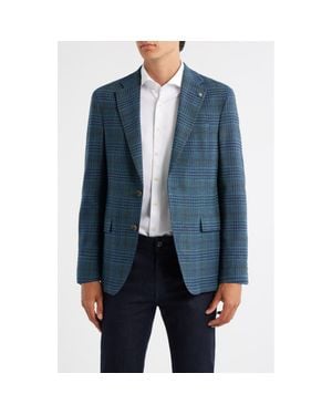 Jack Victor Midland Contemporary Fit Plaid Wool Sport Coat - Blue