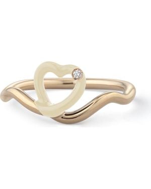 Bea Bongiasca Diamond Enamel Heart Ring - Metallic