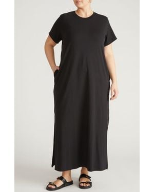 UNIVERSAL STANDARD Halie Maxi T-Shirt Dress - Black