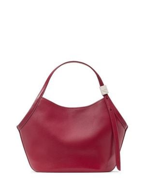 Kate Spade Small Deco Fine Grain Leather Tulip Top Handle Bag - Red