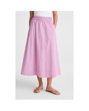Madewell Circle Cotton Poplin Midi Skirt - Pink