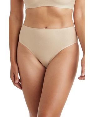 Tc Fine Intimates 3-Pack Cotton & Modal High Cut Briefs - Natural