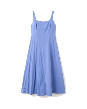 Mango Crinkled A-Line Dress - Blue