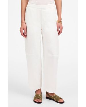 Madewell Barrel Leg Linen Pants - White