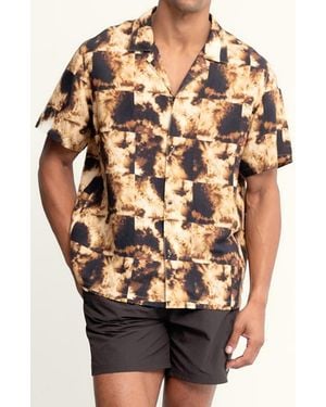 AUTO-REPLY™ Alex Printed Linen Blend Camp Shirt - Multicolor